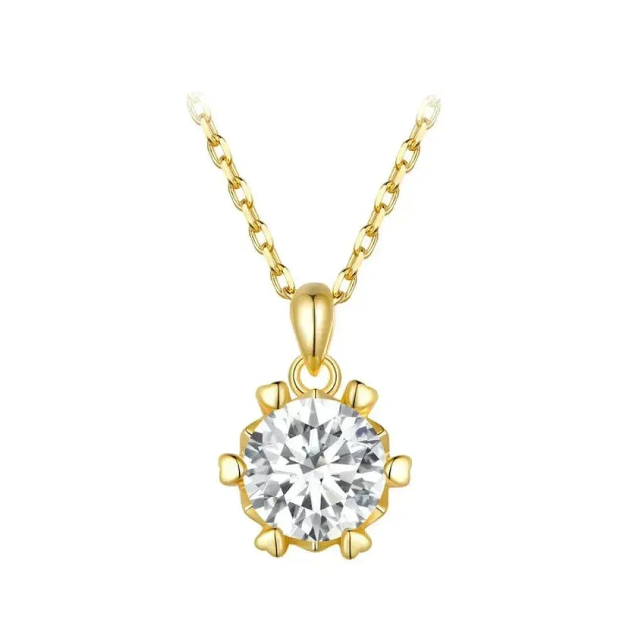 Stunning 1 Carat Moissanite Pendant Necklace | 925 Sterling Silver | Wedding & Bridal Fine Jewelry