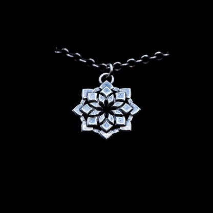 Lotus - A Sterling Silver Pendant Necklace