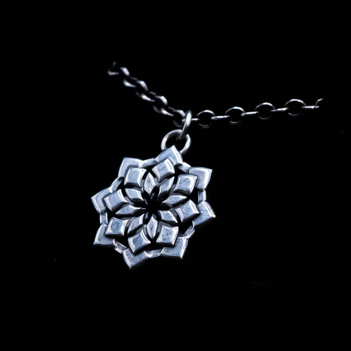 Lotus - A Sterling Silver Pendant Necklace